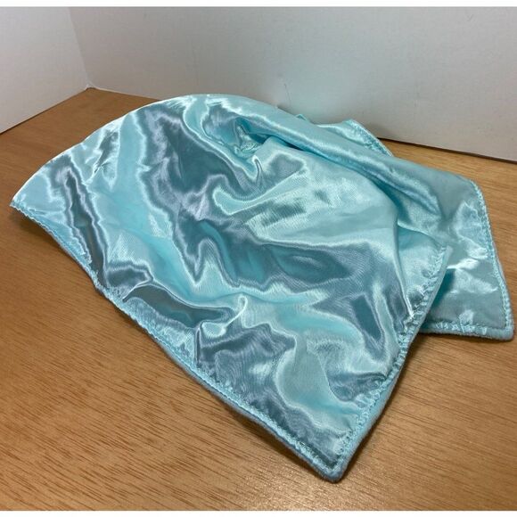 Forever Baby Lovey Baby Blankey  with Teether Blue Satin Gray Elephant 13 in - Picture 4 of 6